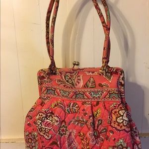 Vera Bradley Call Me Coral Snap Top Bucket Bag
